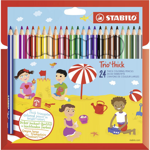 Stabilo | Trio Thick Colured Pencils | Pack of 18 Colours With Sharpener