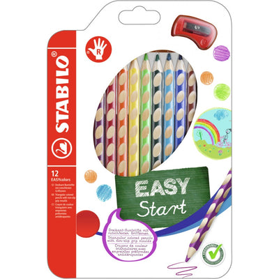Stabilo | Easycolours Ergonomic Colouring Pencil | Wallet of 12 | Right Handed
