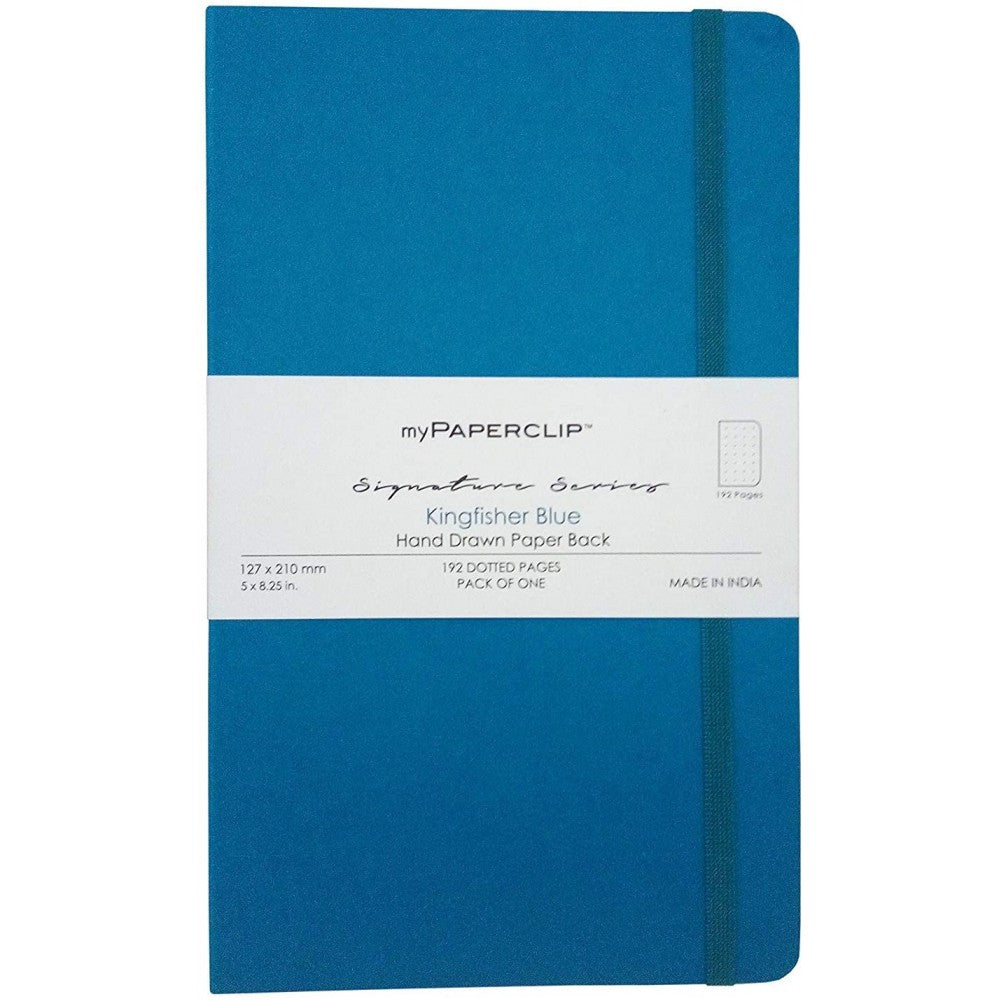 myPAPERCLIP Signature Series Recycled SHIRO ECHO 90 GSM from FAVINI Srl, Italy A5 Doted Blue Notebook -192 Pages