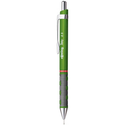 Rotring Dark Green Mechanical Tikky Pencil 0.5mm with Metal Cap, Nozzle and Clip and an Induilt Eraser for Writing and Drawing with 2B 12 Lead and Eraser.