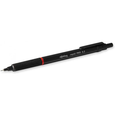 Rotring Rapid Pro Black 0.5mm Mechanical Pencil HB Lead,Metal Body,Inbuilt Eraser,Push-Button Cap,Non-Slip Metal Knurled Grip.