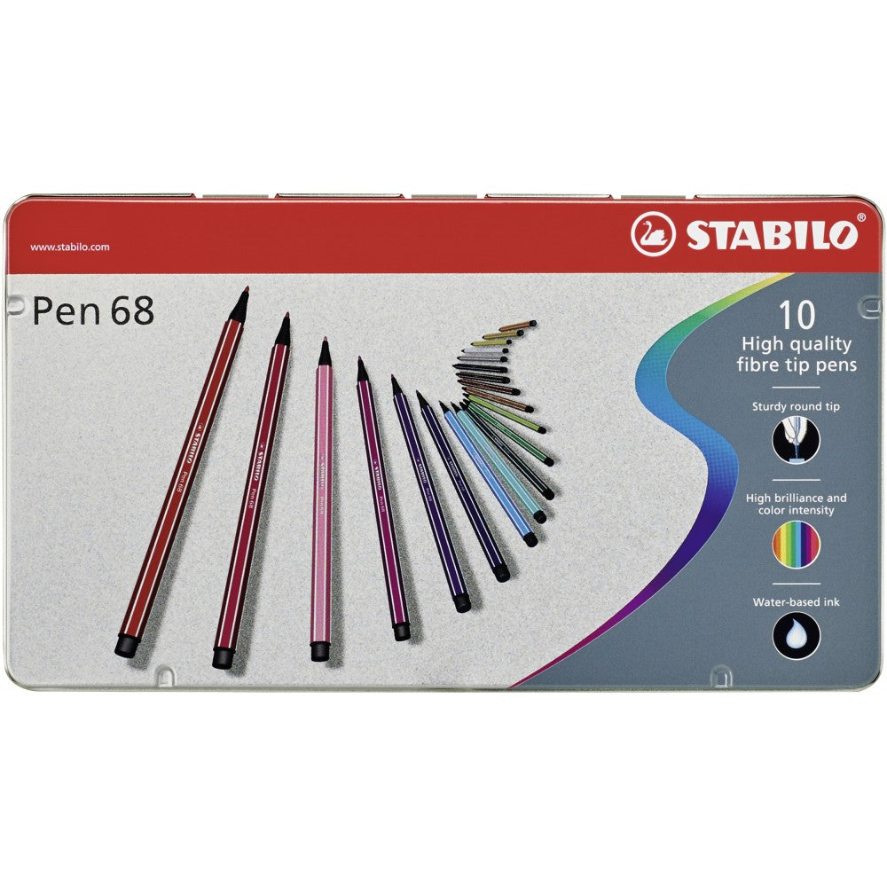 Stabilo | Pen 68 | Metal Box | Pack of 10