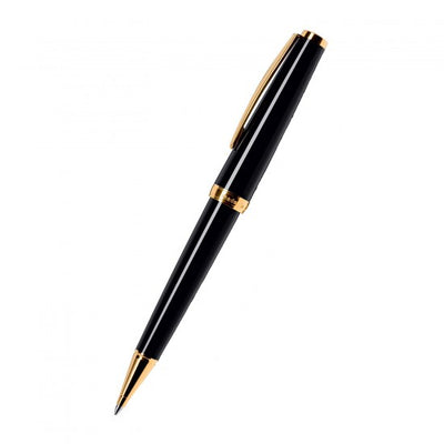 Cleo Skribent Classic Black BallPoint pen, Twist Mechanism, Precious Resin Body, Gold Plated Fittings.