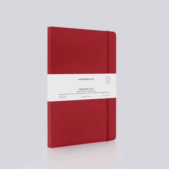 myPAPERCLIP Executive Series Notebook, 240 Pages A5 (148 x 210 mm, 5.83 X 8.27 in.) ESP240A5-R Red