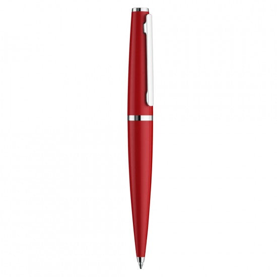 Otto Hutt Design 06 Ball Point Pen, Shiny Red Aluminium Barrel and Cap, Platinum Plated Trims, Material Aluminium.