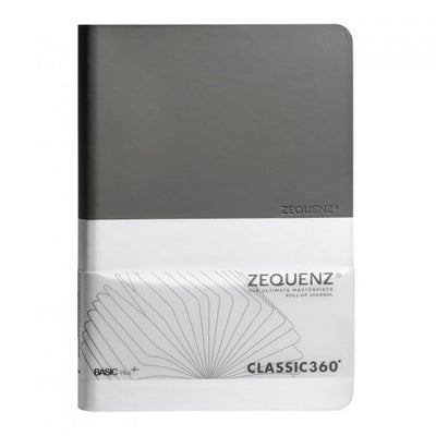 Zequenz Basic Plus A5 Grey-white Soft Cover Hand Bound Notebook 70gsm White Squared And Blank Paper 400pages 360 Degree Flexibility