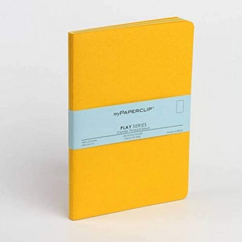 myPAPERCLIP Play Series Uncoated Color 75/80 GSM A5 Plain Yellow Notebook -192 Pages