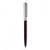 Otto Hutt Design 01 Ball Point Pen, Burgundy Barrel With Sterling Silver AG925 Pinstripe Cap - Platinum Plated Trims, Brass Body.