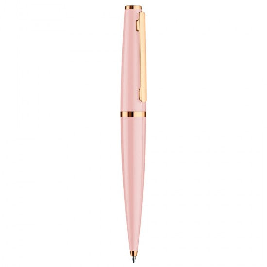 Otto Hutt Design 06 Ball Point Pen, Shiny Pink Aluminium Barrel  and Cap, Rose Gold Plated Trims, Material Aluminium.