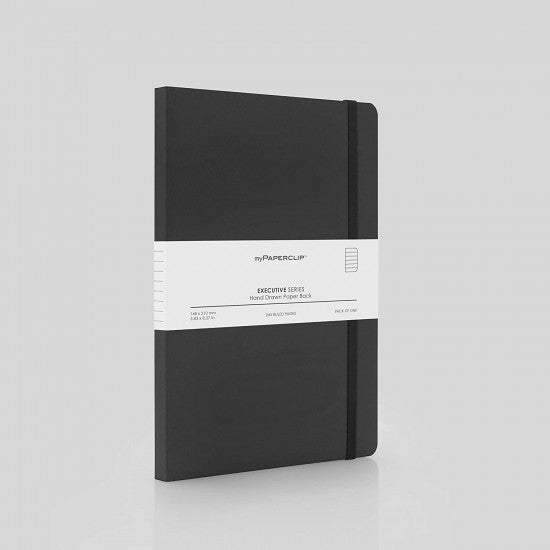 myPAPERCLIP Executive Series Notebook, 240 Pages A5 (148 x 210 mm, 5.83 X 8.27 in.) ESP240A5-R Black