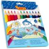 Jovi Maxi Coloured Ergonomic Wooden Pencils Case, for School kids, Artist - 12 Pencils