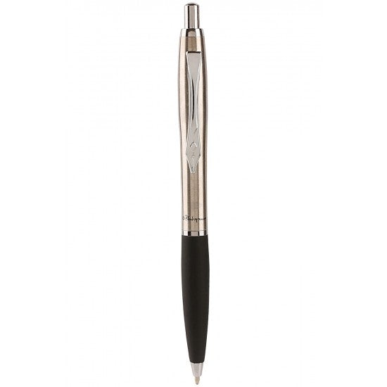 Platignum No.9  Stainless Steel Ball Point Pen,Soft-touch gripping section, Chrome Plated Trims,Push-Button Mechanism.