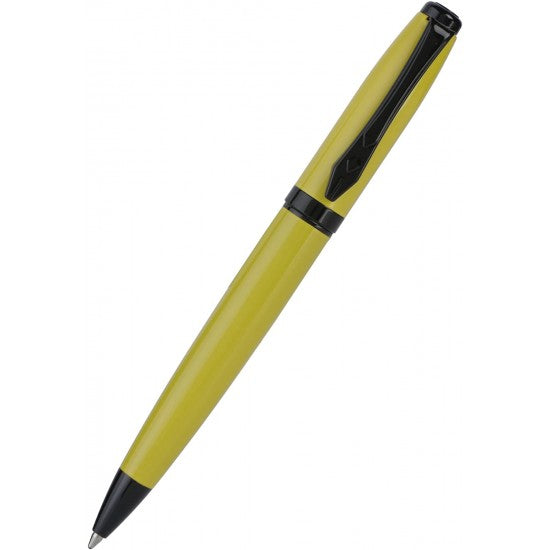 Platignum Studio Yellow Ball Point Pen , Aluminium Body, Twist Mechanism.