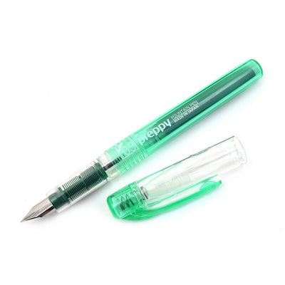 Platinum Preppy Green Fountain Ink Pen With Stainless Steel 0.3 Fine Nib,blue-black Ink Cartridge Included, Slip And Seal Cap Design.