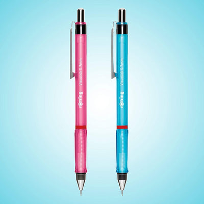 Rotring Visuclick Mechanical Pencil 0.7 Mm Pink And Blue Pack Of 2 With 24 HB Leads