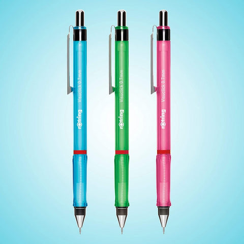 Rotring Visuclick Mechanical Pencil 0.7 Mm Pink, Blue And Green, 2b Lead Blister Pack Of 3