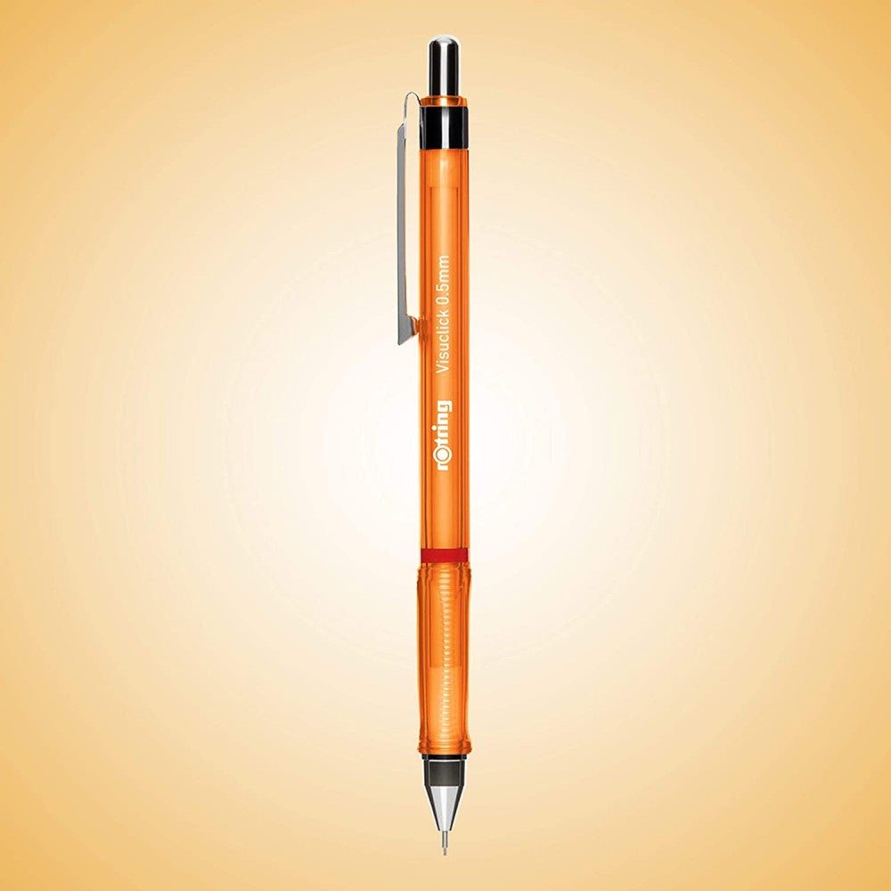 Rotring Visuclick Mechanical Pencil 0.5 Mm Orange With 24 HB Leads Blister Pack