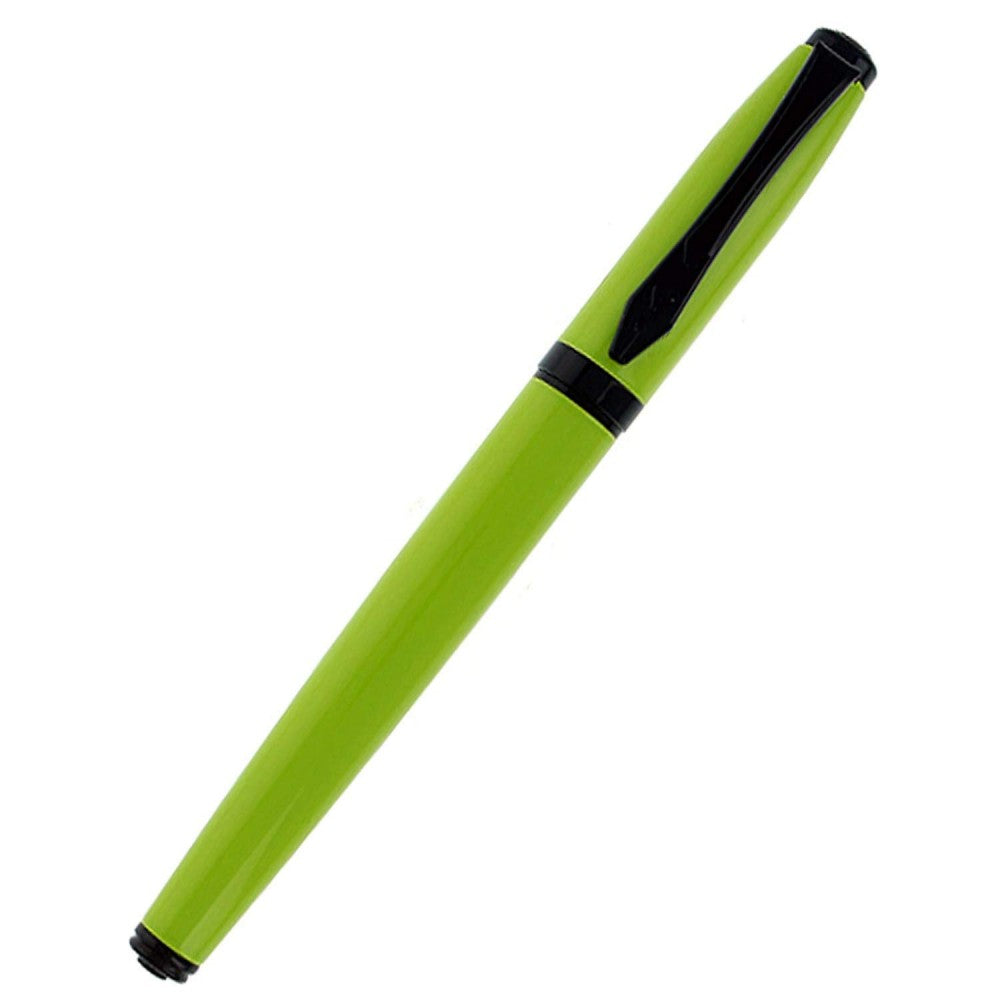 Platignum Studio Lime Green Fountain Pen, Stainless Steel Medium Nib, Black -Blue Cartridge - Converter - 50311