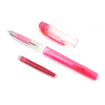 Platinum Preppy Pink Fountain Ink Pen With Stainless Steel 0.3 Medium Nib,blue-black Ink Cartridge Included, Slip And Seal Cap Design.