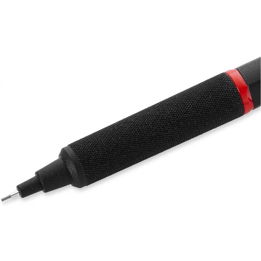 Rotring Rapid Pro Black 0.5mm Mechanical Pencil HB Lead,Metal Body,Inbuilt Eraser,Push-Button Cap,Non-Slip Metal Knurled Grip.