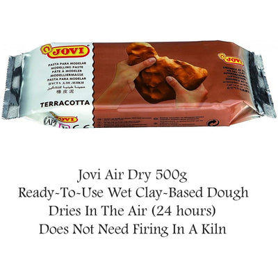 Jovi European Air-Dry Modeling Teracotta (Brown) Clay of 500 Grams for Sculpting Pottery Art and Craft Handicraft Educational Purpose Fine Motor Skills