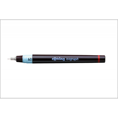 Rotring 0.6 mm Isograph Technical Drawing Ink Pen, Chrome Plated Tip, Colour Coded Barrel, Labelled ScrewOn Cap, Metal Clip