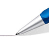 Staedtler Trx Ball Point Pen, Blue Anodised Aluminium Triangular Barrel, Metal Clip, Chrome Trim, Twist Mechanism, Black Refill, Made In Germany