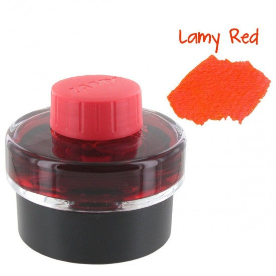 Lamy T52 Red Premium Fountain Pen Ink, 50ml Ink Pot With Blotting Paper Roll