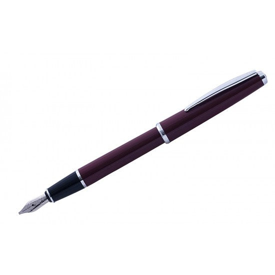 Scrikss Burgundy Calligraphy Pen Set With Medium, 1.1mm, 1.5mm, 2.3mm Nib, Chrome Trim Clip, Converter, 6 Black Ink Cartridges, Body - Cap Made Of Burgundy Acrylic Carbon Fibre, Grip Made Of ABS Black
