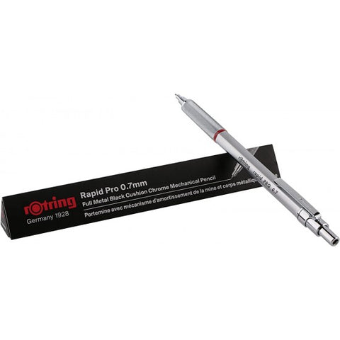 Rotring Rapid Pro - 0.7mm HB Lead, Silver Metal, Mechanical Pencil With An Induilt Eraser For Drawing, Sketching , Writing - 1904256