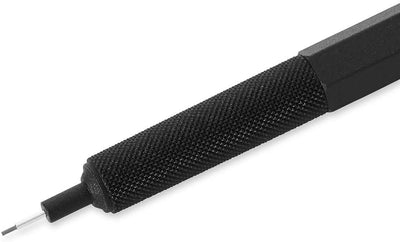 Rotring 600 Series Black 0.5mm Mechanical Pencil HB Lead,Metal Body,Hexagonal Barrel, Inbuilt Eraser,Push-Button Cap,Non-Slip Metal Knurled Grip.