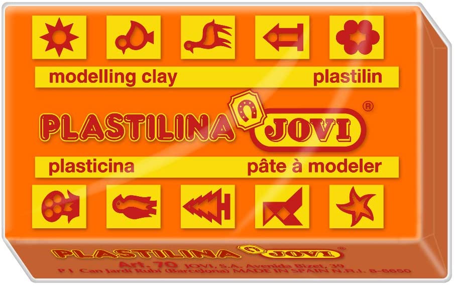 Jovi Plastilina Orange Non-Drying Modelling Clay for Art and Craft, Pack of 30 Bars - 50gms Each Non Toxic Gluten Free, Fine Motor Skills, Moulding, Pottery Sculpting Project Work with Dough