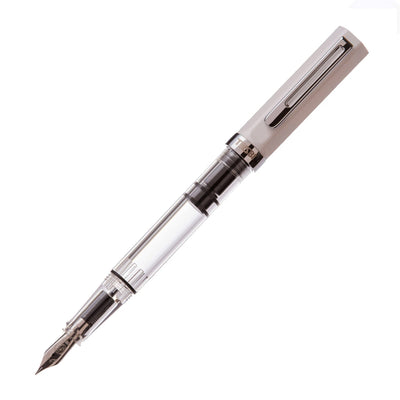 Twsbi Eco White Fountain Ink Pen, Piston Filling Mechanism, Plastic Body Metal Clip, Steel Nib, High Capacity Filler Can Hold Upto 1.7ml Of Ink, Screw-on Cap Mechanism.