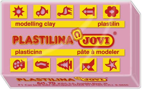 Jovi Plastilina Pink Non-Drying Modelling Clay for Art and Craft, Pack of 30 Bars - 50gms Each Non Toxic Gluten Free, Fine Motor Skills, Moulding, Pottery Sculpting Project Work with Dough