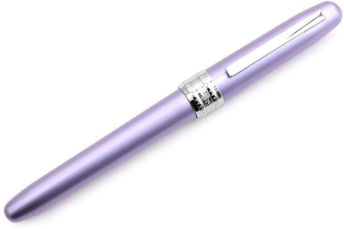 Platinum Plaisir Fountain Ink Pen With Ss Fine Nib, Violet Barrel, Cap, Anodized Aluminium Body With Shiny Surface, Black Ink Cartridge Included, Slip And Seal Cap Design.