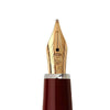 Cleo Skribent Classic Burgundy Fountain Ink Pen, Precious Resin Body, Palladium Plated Fittings, 14K Gold Nib