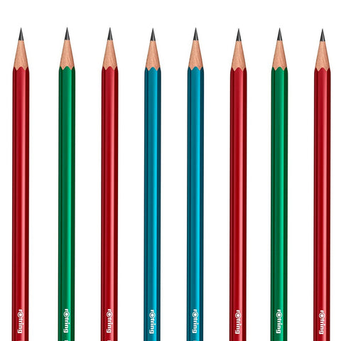 Rotring Woodcase HB Graphite Pencil, Core Assorted Colours- Blister Pack of 8 Wooden Pencils