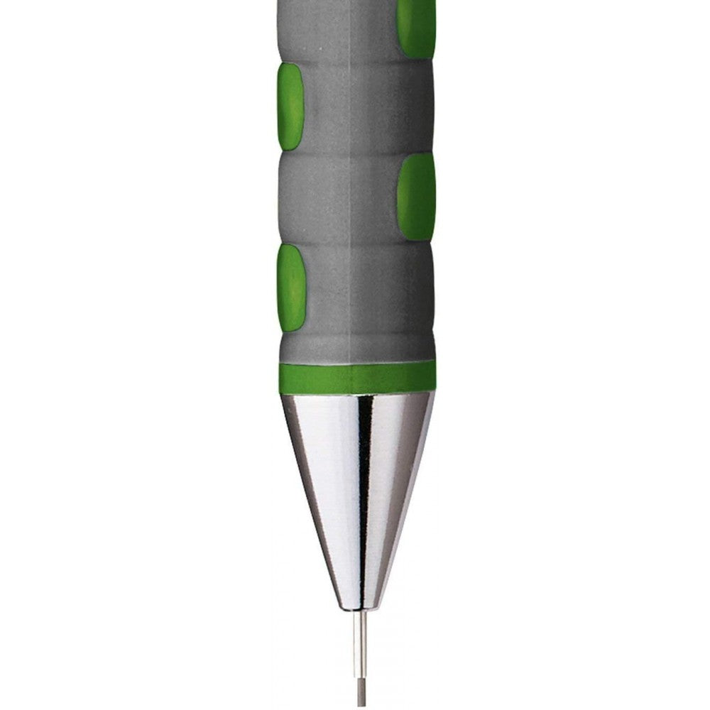 Rotring Dark Green Mechanical Tikky Pencil 0.5mm with Metal Cap, Nozzle and Clip and an Induilt Eraser for Writing and Drawing with 2B 12 Lead and Eraser.
