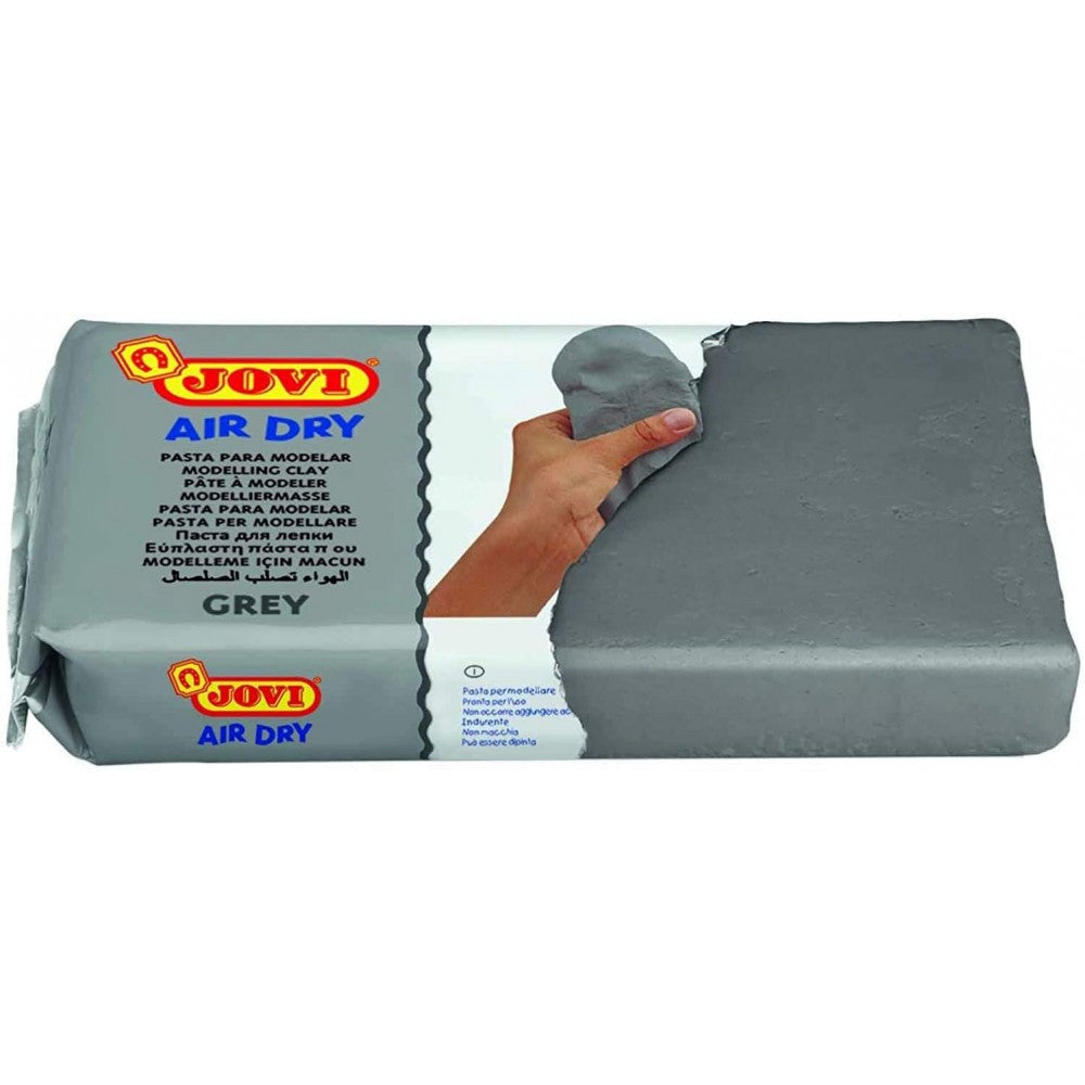 Jovi European Air-Dry Modeling Grey Clay 2 Packets - Each Pack of 250 Grams for Sculpting Pottery Art and Craft Handicraft Educational Purpose Fine Motor Skills