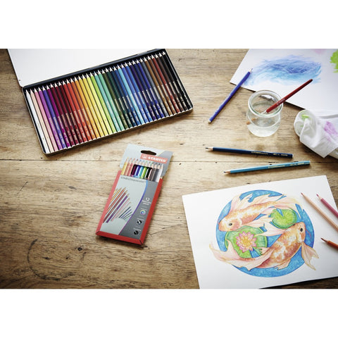 Stabilo | Aquacolor | Watercolor Pencil | Metal Box of 24 Colours