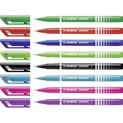 Stabilo Sensor F - Fineliner Pen - Wallet Of 8 - Assorted Colours
