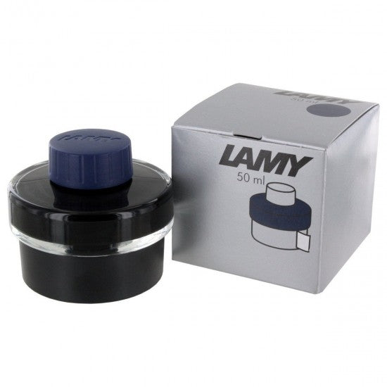 Lamy T52 Blueblack Premium Fountain Pen Ink, 50ml Ink Pot With Blotting Paper Roll