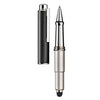 Otto Hutt Design 05 Ball Point Pen, Square Pattern Black Lacquered Cap, Platinum Plated Barrel and Trims with Satin Finish, Material Brass.