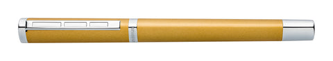 Staedtler Triplus 474 M11-3 Fountain Pen 474 M, Colour Glorious Gold, Metal Casing In Ergonomic Triangular Shape, Steel Nib M With Blue Ink Cartridge