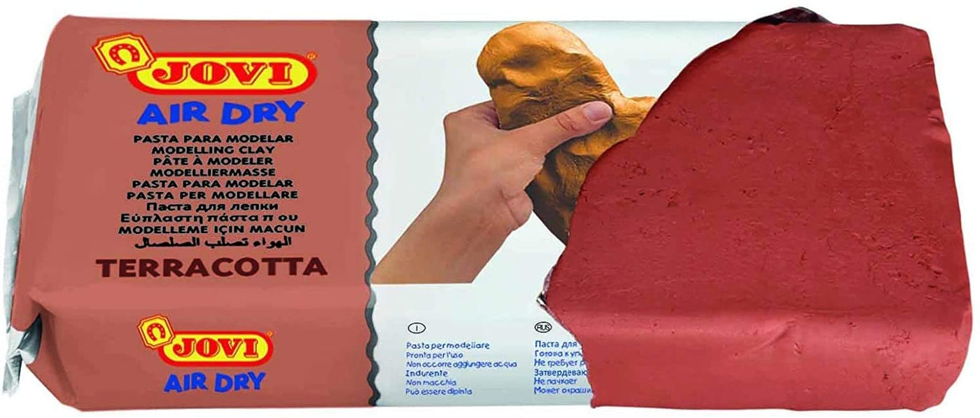 Jovi European Air-Dry Modeling Teracotta (Brown) Clay 2 Packets - Each Pack of 250 Grams for Sculpting Pottery Art and Craft Handicraft Educational Purpose Fine Motor Skills