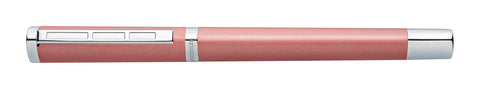 Staedtler Triplus 474 M20-3 Fountain Pen 474 M, Colour Radiant Rose, Premium Quality Metal Casing In Ergonomic Triangular Shape, Steel Nib M, With Cartridge In Blue Ink