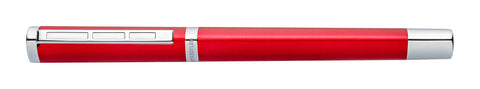 Staedtler Triplus 474 M02-3 Fountain Pen 474 M, Roaring Red, Metal Casing In Ergonomic Triangular Shape, Steel Nib M With Blue Ink Cartridge