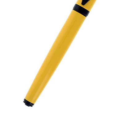 Platignum Studio Yellow Fountain Pen, Stainless Steel Medium Nib, Black - Blue Cartridge - Converter - 50307