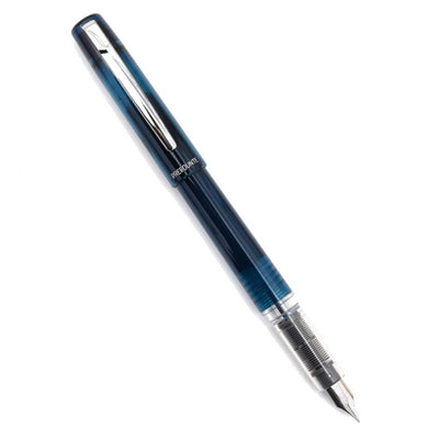 Platinum Prefounte Fountain Ink Pen With Stainless Steel Medium Nib, Translucent Night Sea Blue Barrel, Cap, Blue-black Ink Cartridge Included, Slip And Seal Cap Design.