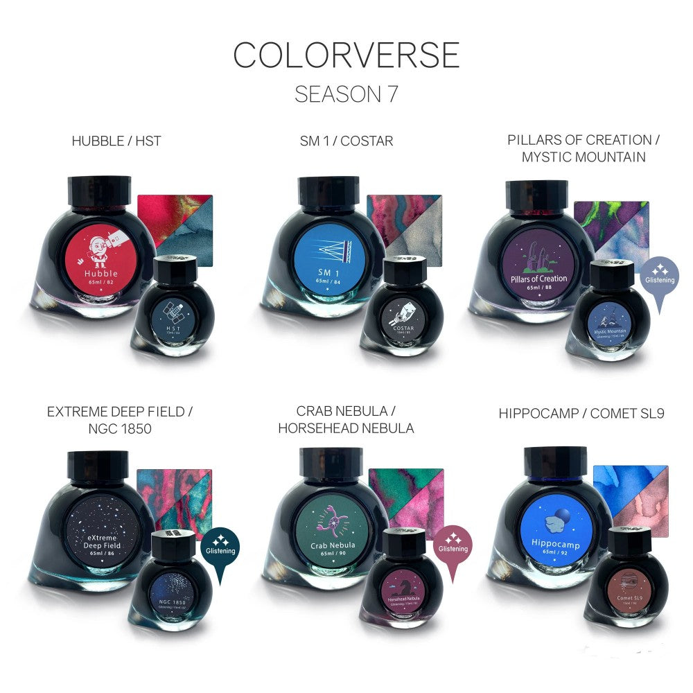 Colorverse Ink | Season 7 | Eye On The Universe - Hippocamp (65ml) and Comet SL9 (15ml) | 2 Bottle Set